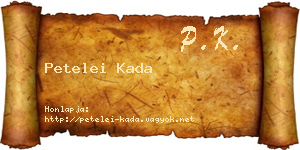 Petelei Kada névjegykártya